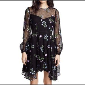 Zac Posen black floral “Jennifer” dress (Size 6)